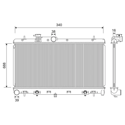 Billede af VALEO 701204 Radiator Aluminium 340 688 16 SUBARU: Forester III