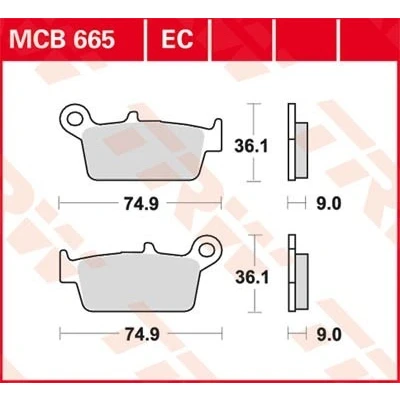Billede af TRW Organic Allround MCB665 Bremseklodser