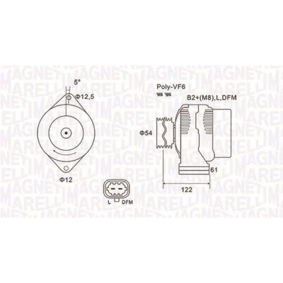 Billede af MAGNETI MARELLI 063731994010 Generator 14V 140A OPEL: Zafira B, Vectra C Caravan, Sedan