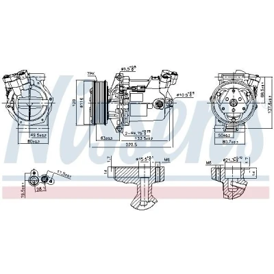 Billede af NISSENS 890042 Kompressor SD7V16 12 PAG 46 YF R 134a DACIA: Lodgy, Duster SUV, Dokker Express