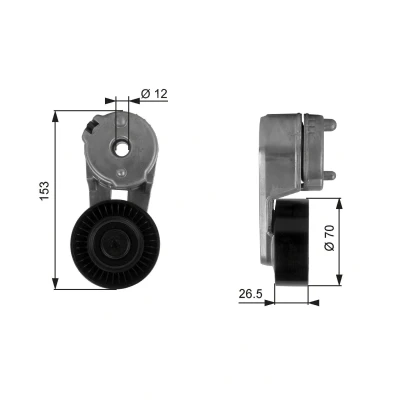 Billede af GATES T38163 Strammehjul FleetRunner Micro V Stretch Fit JEEP: GRAND CHEROKEE 2