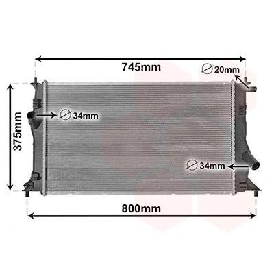 Billede af VAN WEZEL 27002183 Radiator Aluminium 650 370 16 Loddet køleripper MAZDA: 5
