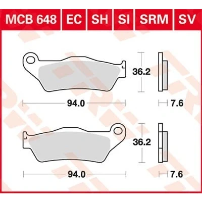 Billede af TRW Sinter Street MCB648SH Bremseklodser
