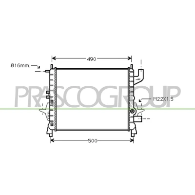Billede af PRASCO RN025R006 Radiator Aluminium 428mm 387mm 20mm Loddet køleripper