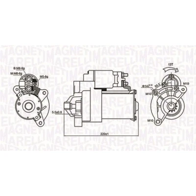 Billede af MAGNETI MARELLI 063720594010 Starter 12 1,4 11 PEUGEOT: 206 Hatchback, 406 Coupe, Sedan, CITROËN: Berlingo / First I, Xsara Picasso