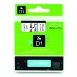 Billede af Dymo D1 tape 6mm x 7 mtr., sort/hvid