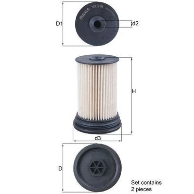 Billede af MAHLE ORIGINAL KX 516/S Brændstoffilter Filterindsats OPEL: Antara, CHEVROLET: Captiva