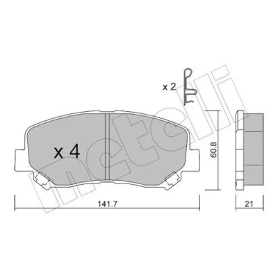 Billede af METELLI 22 0969 1 Bremseklodser med akustisk advarsel for slid JEEP: Cherokee V