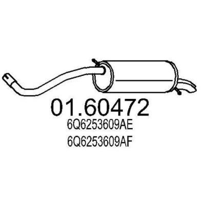 Billede af MTS 01.60472 Lydpotte 1200 SKODA: Fabia I Hatchback, VOLKSWAGEN: Polo IV Hatchback