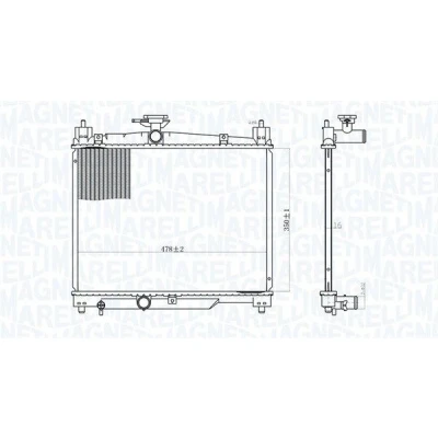 Billede af MAGNETI MARELLI 350213164800 Radiator 350 478 16 Loddet køleripper TOYOTA: Yaris I Hatchback