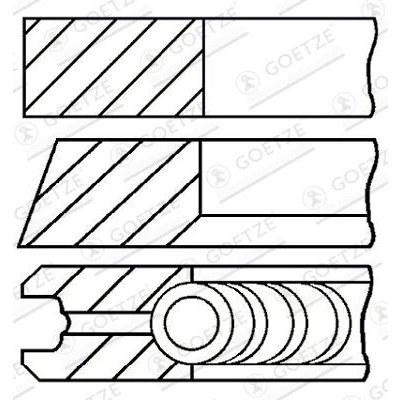 Billede af GOETZE ENGINE 08 432300 10 Stempelringsæt 81 LKZ Ring AUDI: A3 Sportback, A4 B8 Avant, SEAT: Altea, Leon II Hatchback, VOLKSWAGEN: Transporter 5