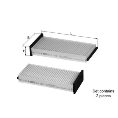 Billede af MAHLE ORIGINAL LA 366/S Kabinefilter Partikelfilter 204,0 100 36,0 MITSUBISHI: Pajero Sport 1 SUV