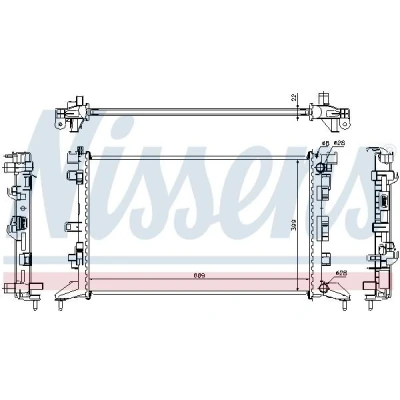 Billede af NISSENS 637602 Radiator Aluminium 670 399 22 Loddet køleripper RENAULT: LAGUNA 3 Grandtour