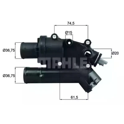 Billede af MAHLE ORIGINAL TH 46 83 Termostat med pakning FORD: Galaxy Mk2 MPV, MONDEO 4 Turnier, S Max Mk1, CITROËN: C5 II Hatchback, C6 Sedan, 3