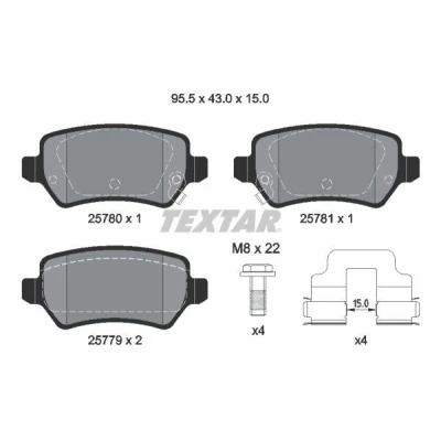 Billede af TEXTAR 2578001 Bremseklodser med akustisk advarsel for slid bremsecaliperskruer tilbehør KIA: cee‘d II Sportswagon, Pro Hatchback