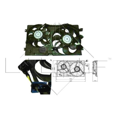 Billede af NRF 47403 Køleventilator 350 12 200/100 med kølerventilatorramme (karm) SKODA: Fabia 2