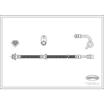 Billede af CORTECO 19033603 Bremseslange bagaksel 510 HONDA: CR V 2