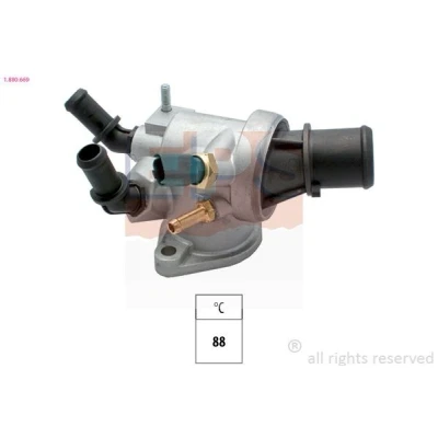 Billede af EPS 1.880.669 Termostat 88 Made in Italy OE Equivalent med pakning OPEL: Astra H Caravan, Zafira B, Vectra C Sedan, ALFA ROMEO: 159 Sportwagon