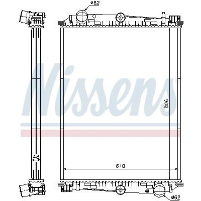 Billede af NISSENS 614400 Radiator Aluminium 806 610 48 uden ramme Loddet køleripper
