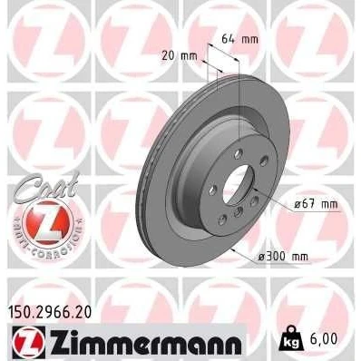 Billede af ZIMMERMANN 150.2966.20 Bremseskiver 300 20 6/5 5 112 indvendigt ventileret coatet højkarboniseret BMW: 3 Sedan