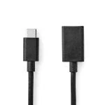 Billede af USB adapter 3.2 Gen 1 Type C Han A Hun Nikkelplateret Lige 0.15 m Runde PVC Sort Box