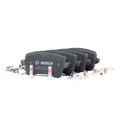 Billede af BOSCH 0 986 494 637 Bremseklodser Low Metallic med monteringsvejledning, anti knirke plade, skruer AUDI: A4 B8 Avant, Sedan, Q5