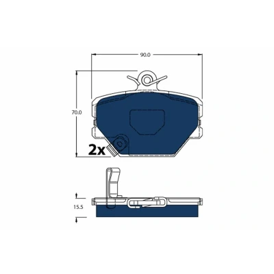 Billede af TRW GDB1365BTE Bremseklodser med akustisk advarsel for slid SMART: Fortwo II Coupe, Cabriolet