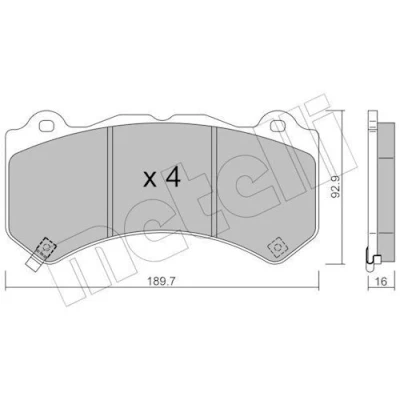 Billede af METELLI 22 1182 0 Bremseklodser med akustisk advarsel for slid JEEP: GRAND CHEROKEE 3