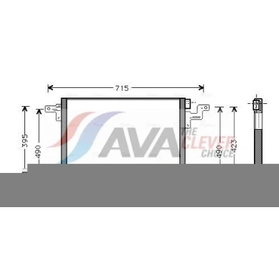 Billede af AVA COOLING SYSTEMS MS5270 Kondensator uden tørrer 15,5mm 10,2mm Aluminium 541mm MERCEDES BENZ: ML klasse (W163) 350, 320 3.2, 230 2.3