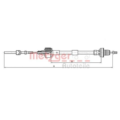 Billede af METZGER 11.2532 Koblingskabel COFLE OPEL: Tigra Coupe, Corsa B Hatchback