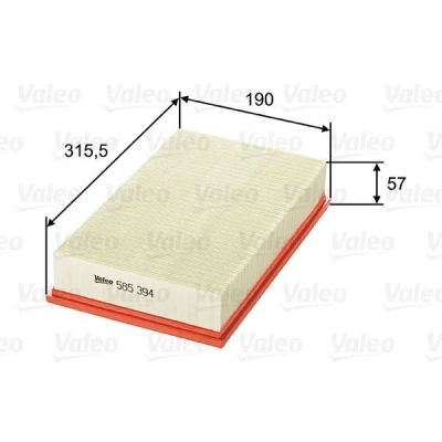 Billede af VALEO 585394 Luftfilter 57 190 316 Filterindsats MERCEDES BENZ: E klasse Sedan