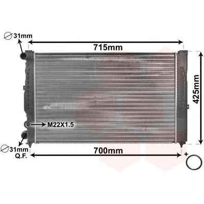 Billede af VAN WEZEL 03002105 Radiator Aluminium 630 400 32 *** IR PLUS med pakning Mekanisk fuget køleripper AUDI: A4 B5 Sedan, Avant
