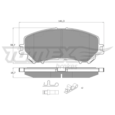 Billede af TOMEX brakes TX 15 971 Bremseklodser foraksel NISSAN: Qashqai 2, X Trail, RENAULT: Kadjar, Koleos 2