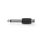 Billede af Stereo Audio Adapter 6.35 mm Hanstik RCA Hunstik Nikkelplateret Lige ABS Sort 1 stk. Blister