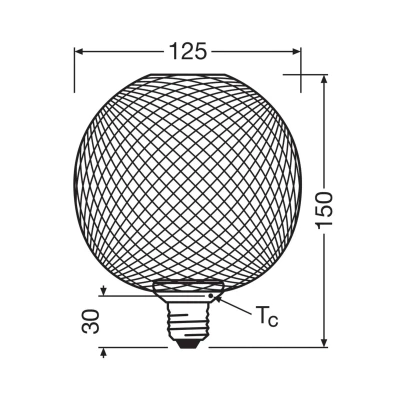 Billede af OSRAM Decor LED Flat Globe E27 3,5W sort 2.700K metal