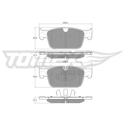 Billede af TOMEX brakes TX 18 86 Bremseklodser foraksel Forberedt til slidindikator VOLVO: V90 II Stationcar, V60 II, XC60
