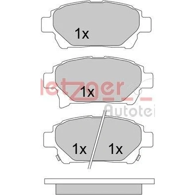 Billede af METZGER 1170586 Bremseklodser foraksel med akustisk advarsel for slid TOYOTA: Corolla IX Hatchback, VIII Compact, Liftback