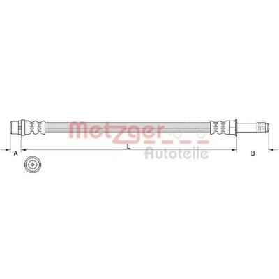 Billede af METZGER 4111639 Bremseslange venstre foraksel, højre foraksel 409 VOLVO: V40 Hatchback