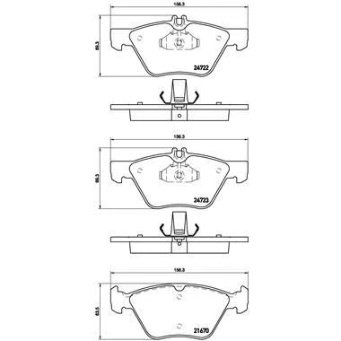 Billede af BREMBO P 50 075 Bremseklodser Forberedt til slidindikator med stempelklips uden tilbehør MERCEDES BENZ: E klasse Sedan, T modell