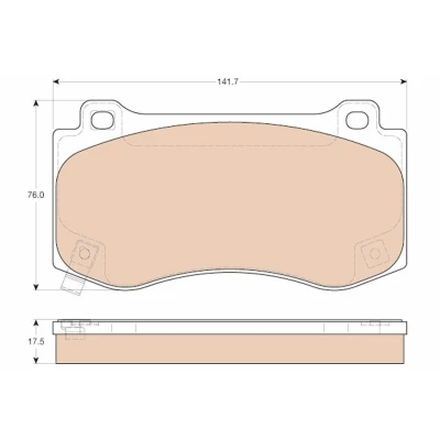 Billede af TRW GDB4449 Bremseklodser med akustisk advarsel for slid JEEP: GRAND CHEROKEE 3, CHRYSLER: 300C Touring, Sedan
