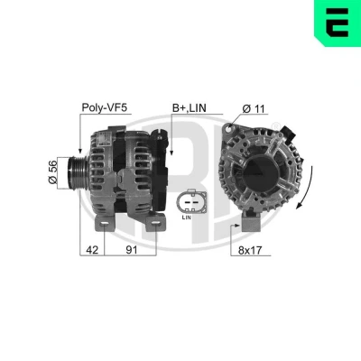 Billede af ERA 210440A Generator 14V 150A VOLVO: V50, C70 2 Cabriolet, FORD: KUGA 1