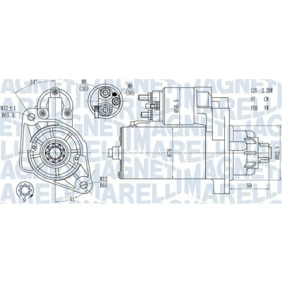 Billede af MAGNETI MARELLI 063721378010 Starter 12 2,2 9 VOLKSWAGEN: Touareg I