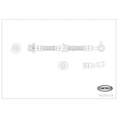 Billede af CORTECO 19036379 Bremseslange højre foraksel 640 NISSAN: Qashqai / Qashqai+2 I