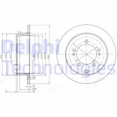 Billede af DELPHI BG4037 Bremseskiver 262 10 5 fuldstændigt olieret ubehandlet uden hjullejer, ABS sensorring MITSUBISHI: Lancer 7, Outlander I SUV