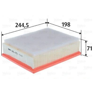 Billede af VALEO 585472 Luftfilter 71 198 245 Filterindsats LAND ROVER: Defender SUV, SUV Cabriolet