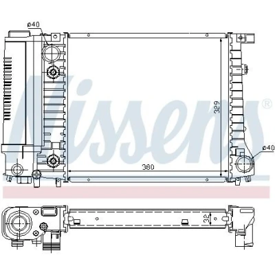 Billede af NISSENS 60731A Radiator Aluminium 380 329 32 Loddet køleripper BMW: 3 Cabriolet, Sedan