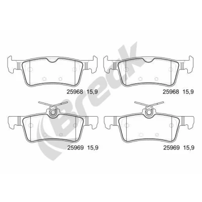 Billede af BRECK 25968 00 704 Bremseklodser med tilbehør PEUGEOT: 308 SW 2, II Hatchback, Van / Hatchback