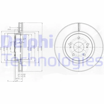 Billede af DELPHI BG4131 Bremseskiver 295 25 5 ventileret olieret ubehandlet uden hjullejer, ABS sensorring SUZUKI: Grand Vitara 2 SUV
