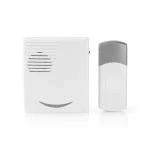 Billede af Trådløst Dørklokke Sæt Batteri 3 V DC 2x AA 1x CR2032 Batterier medfølger Volume: 80 dB Signalområde: 100 m IP44 36 Melodier 1 Modtager Grå / Hvid