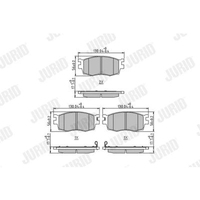 Billede af JURID 572593J Bremseklodser med akustisk advarsel for slid uden tilbehør HYUNDAI: i20 I Hatchback, ACCENT 3, KIA: RIO 2